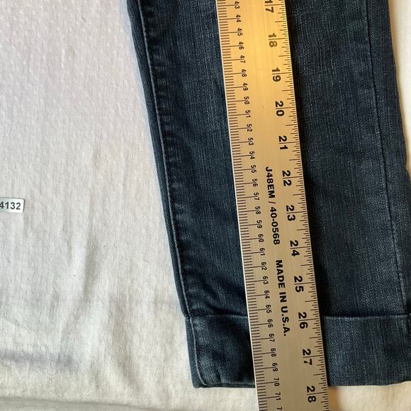 Soho JEANS NEW YORK & COMPANY Women Curvy Cropped Jeans size 4 Blue Mid Rise - Picture 4 of 11